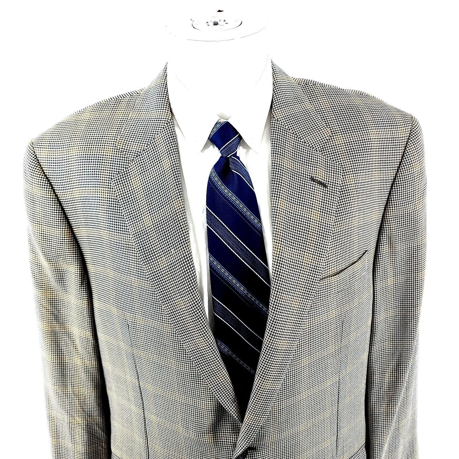 Hickey Freeman Hickey Freeman Silk Worsted Wool 2 Button Sport Coat 42L Blu Size 42L - 1 Thumbnail