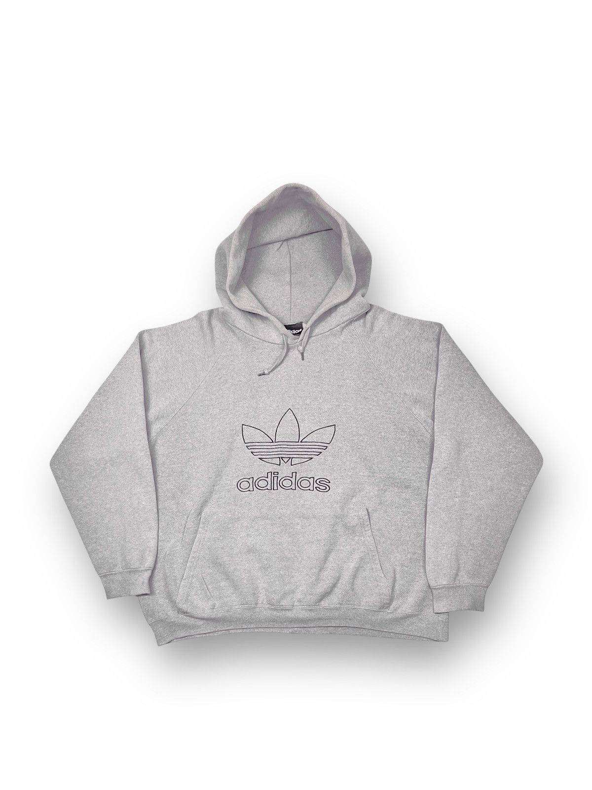 Adidas 90s Adidas Trefoil Vintage Heavyweight Hoodie Size US XL / EU 56 / 4 - 1 Thumbnail