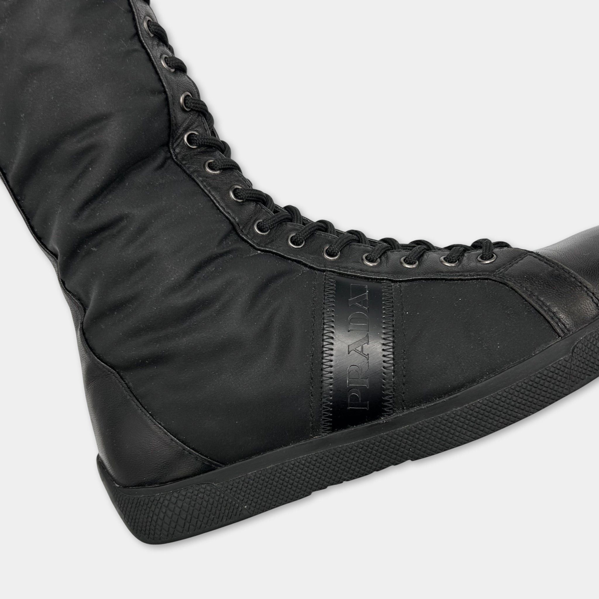 Prada Prada High Top Lace-up Sneakers Size US 37 - 2 Thumbnail