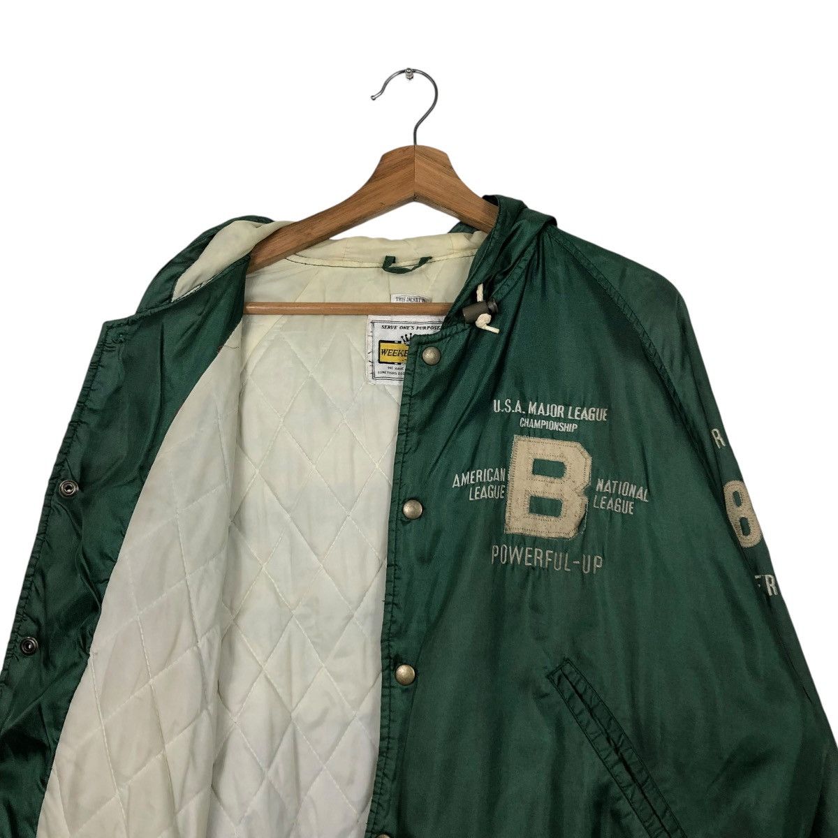 Japanese Brand 🔥SPORTSWEAR BOMBER JACKET MAJOR LEAGUE SPELL OUT BACK HIT Size US M / EU 48-50 / 2 - 16 Thumbnail