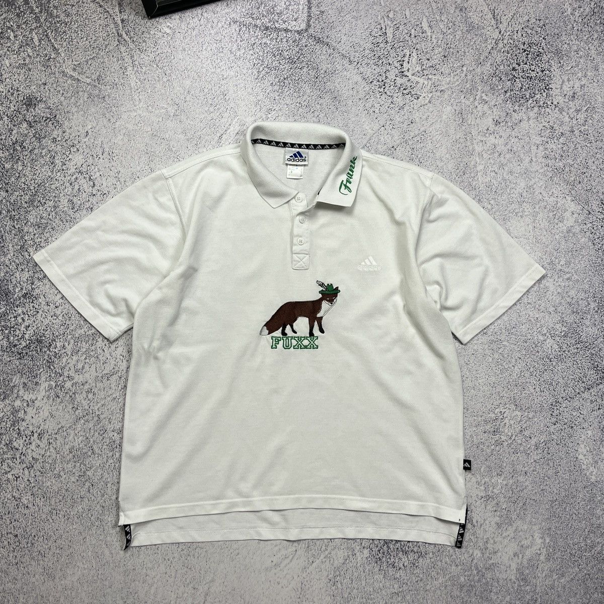 Adidas × Vintage Vintage Adidas Polo Shirt Fox Big Logo Animal Outdoor Rare Size US XL / EU 56 / 4 - 2 Thumbnail