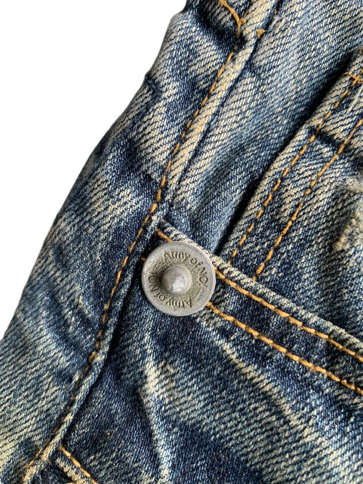 Tornado Mart Army Of No! Skull Punk Style Japanese Distressed Denim🎌☠️ Size US 29 - 16 Thumbnail