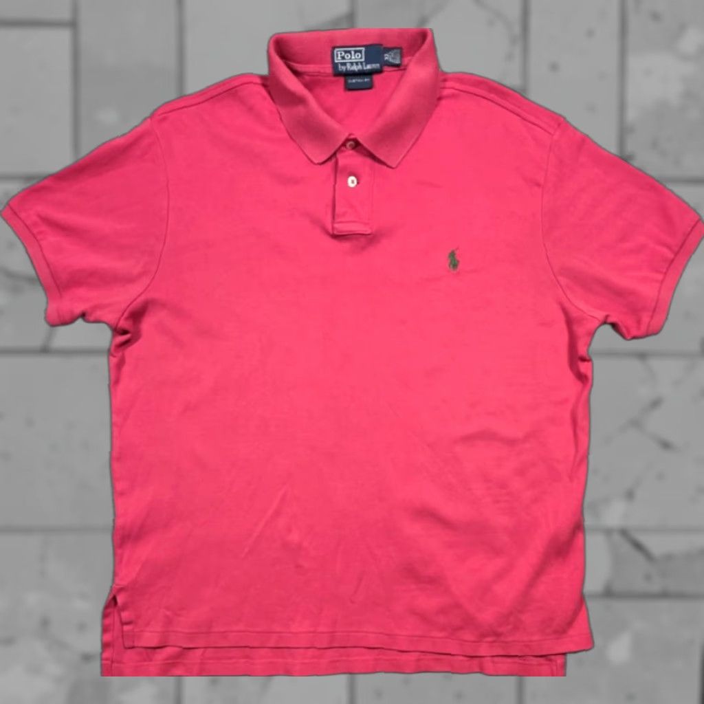 Polo Ralph Lauren Polo Ralph Lauren Polo Shirt XL Pink Green Pony Long Sleeve Mens Soft Custom Fit Size US XL / EU 56 / 4 - 1 Thumbnail