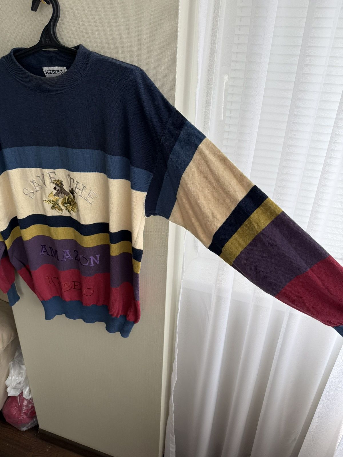 Iceberg Vintage ICEBERG Save The Amazon Baloo Bear Disney Sweater Size US XL / EU 56 / 4 - 6 Thumbnail