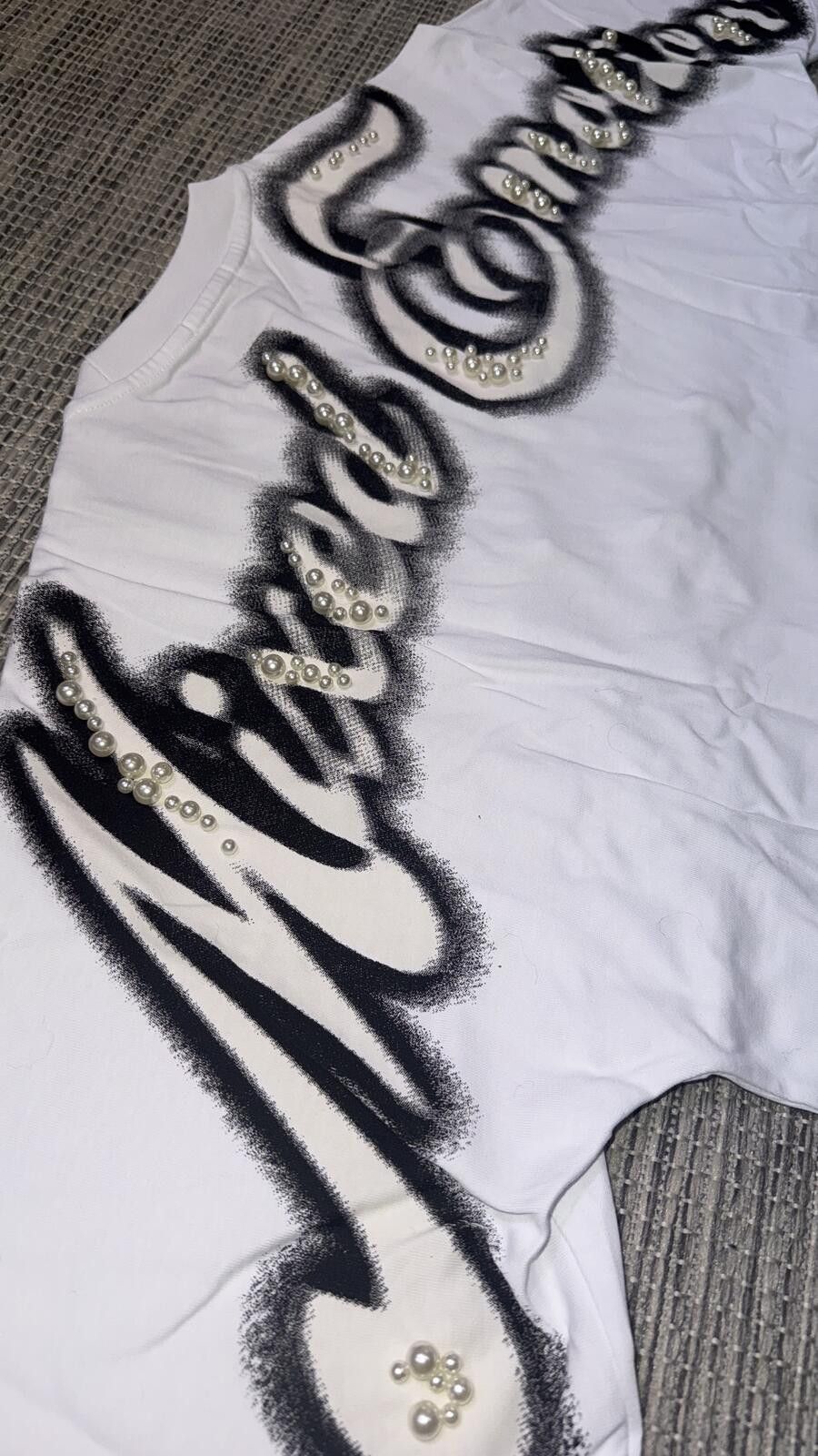Other Mixed Emotion White Pearl Cropped Tee Size US S / EU 44-46 / 1 - 4 Thumbnail
