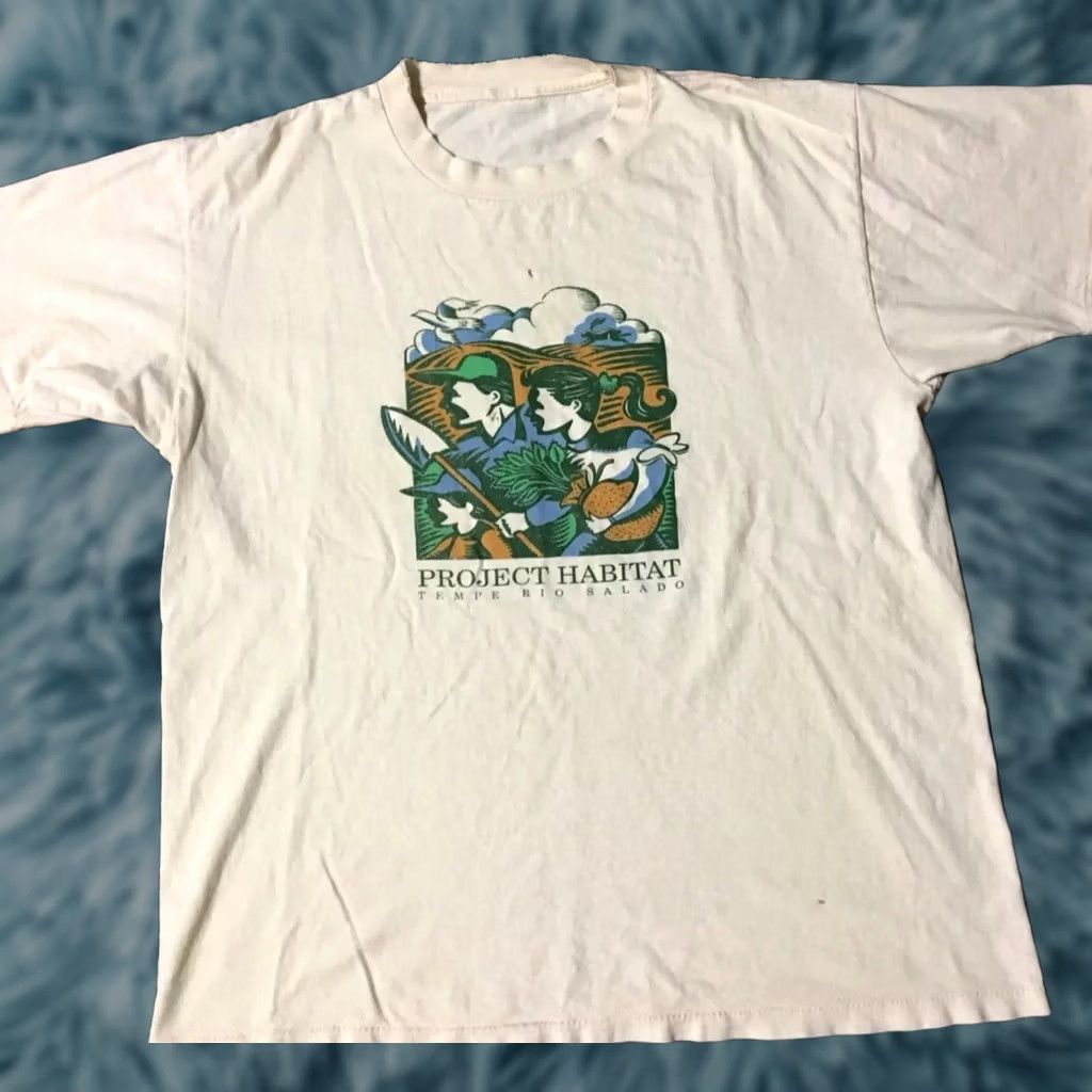 Fruit Of The Loom VINTAGE Tempe Rio Salado Habitat Shirt Mens XL White Fruit of the Loom Graphic Tee 90s Nature Arizona Boho Distressed Single Stitch Size US XL / EU 56 / 4 - 1 Thumbnail