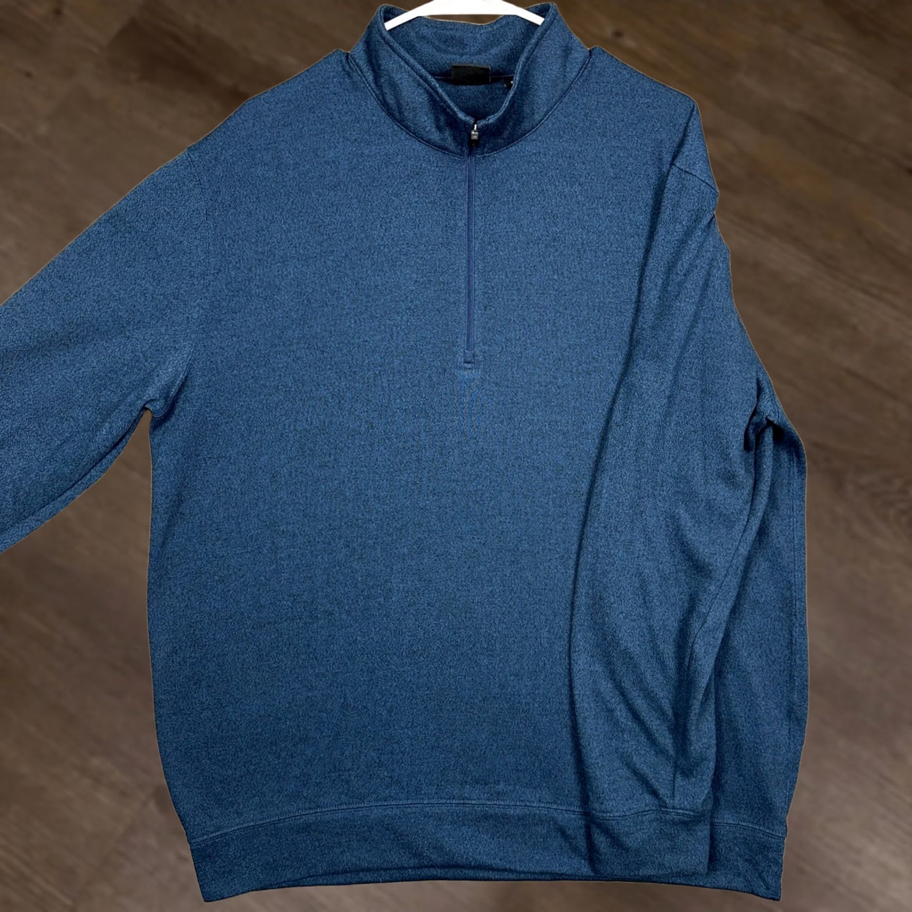 Vintage Dunning Golf Sweatshirt Men XL Blue Heather Quarter Zip Pullover Long Sleeve EUC Size US XL / EU 56 / 4 - 1 Thumbnail