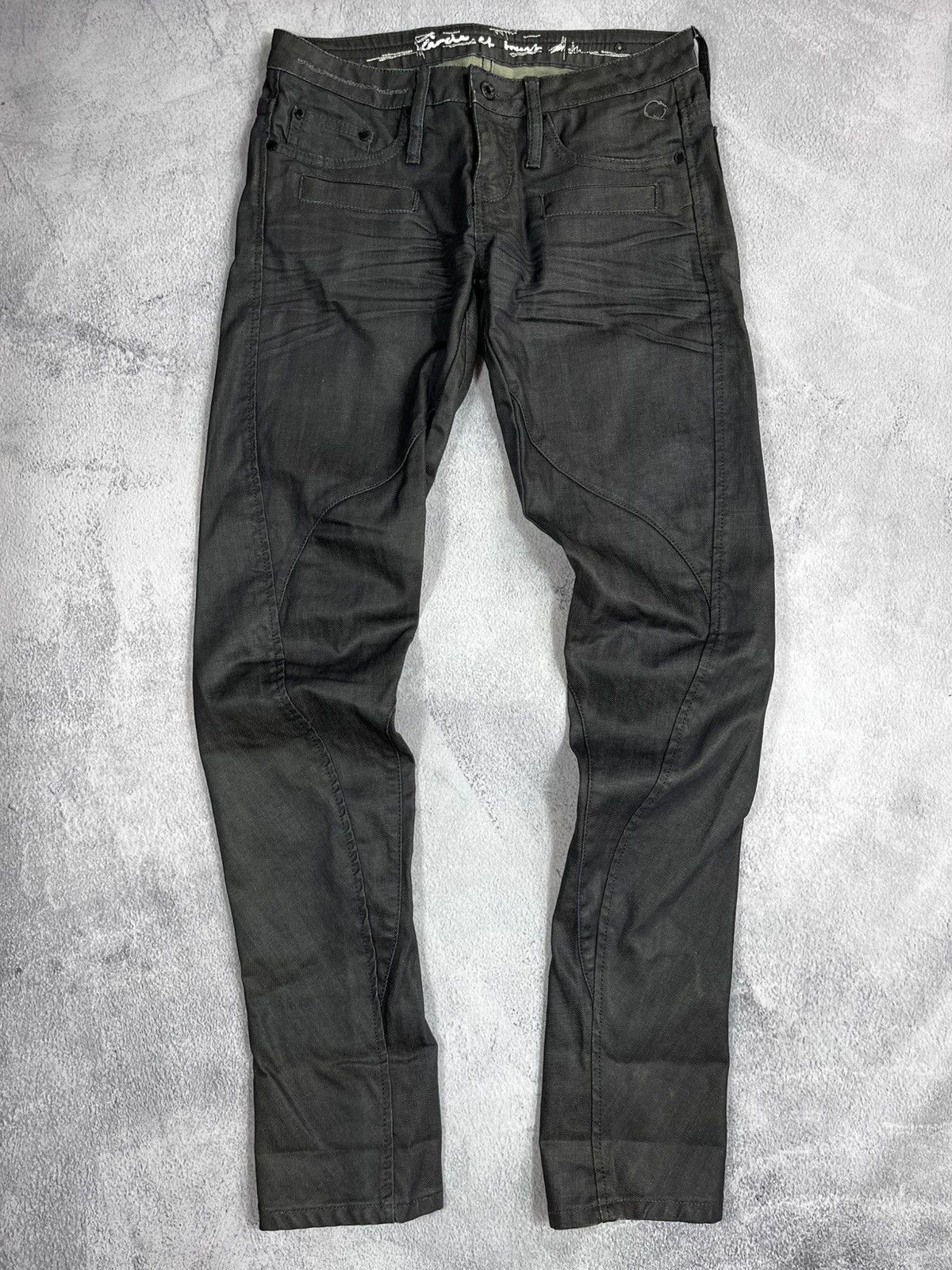 Vintage Vintage Y2K Japanese tapered low rise jeans waxed style 27 Size 27" / US 4 / IT 40 - 1 Thumbnail