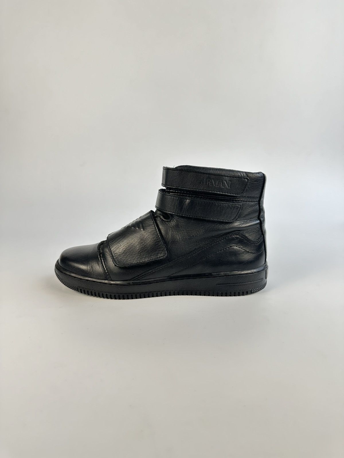 Armani ARMANI JUNIOR Black Leather High Top Ankle Boots Sneakers 37 Size US 7 / IT 37 - 13 Thumbnail
