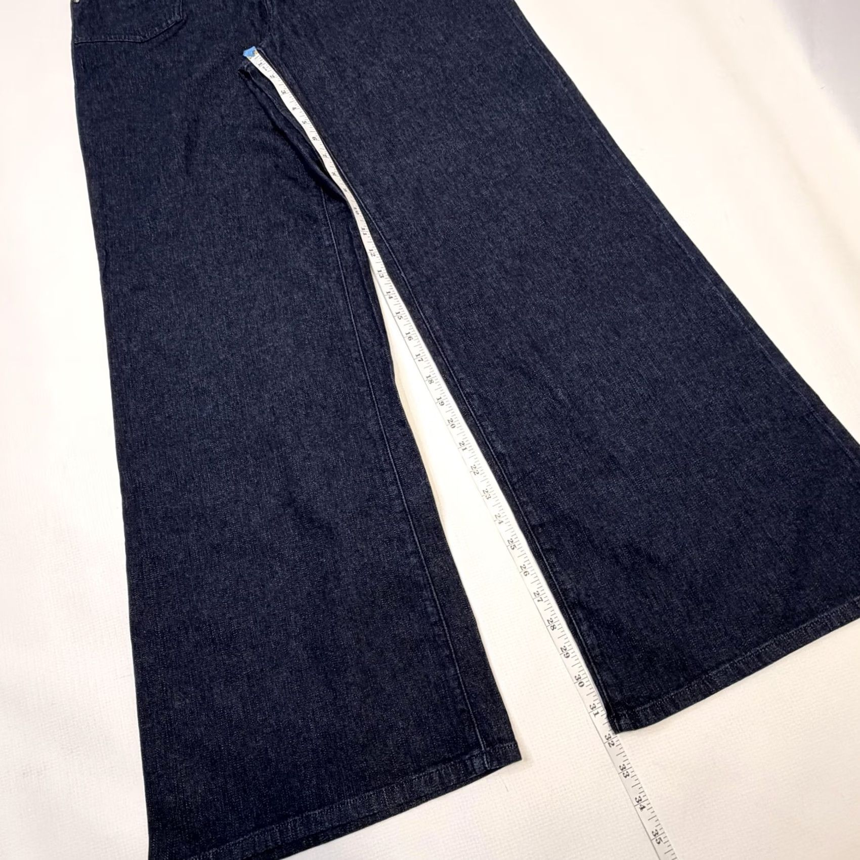 Vintage EDGE by Jen Rade Jeans Womens 10 Blue Wide-Leg High Rise Stretch Denim Men's? Size 32" / US 10 / IT 46 - 3 Thumbnail