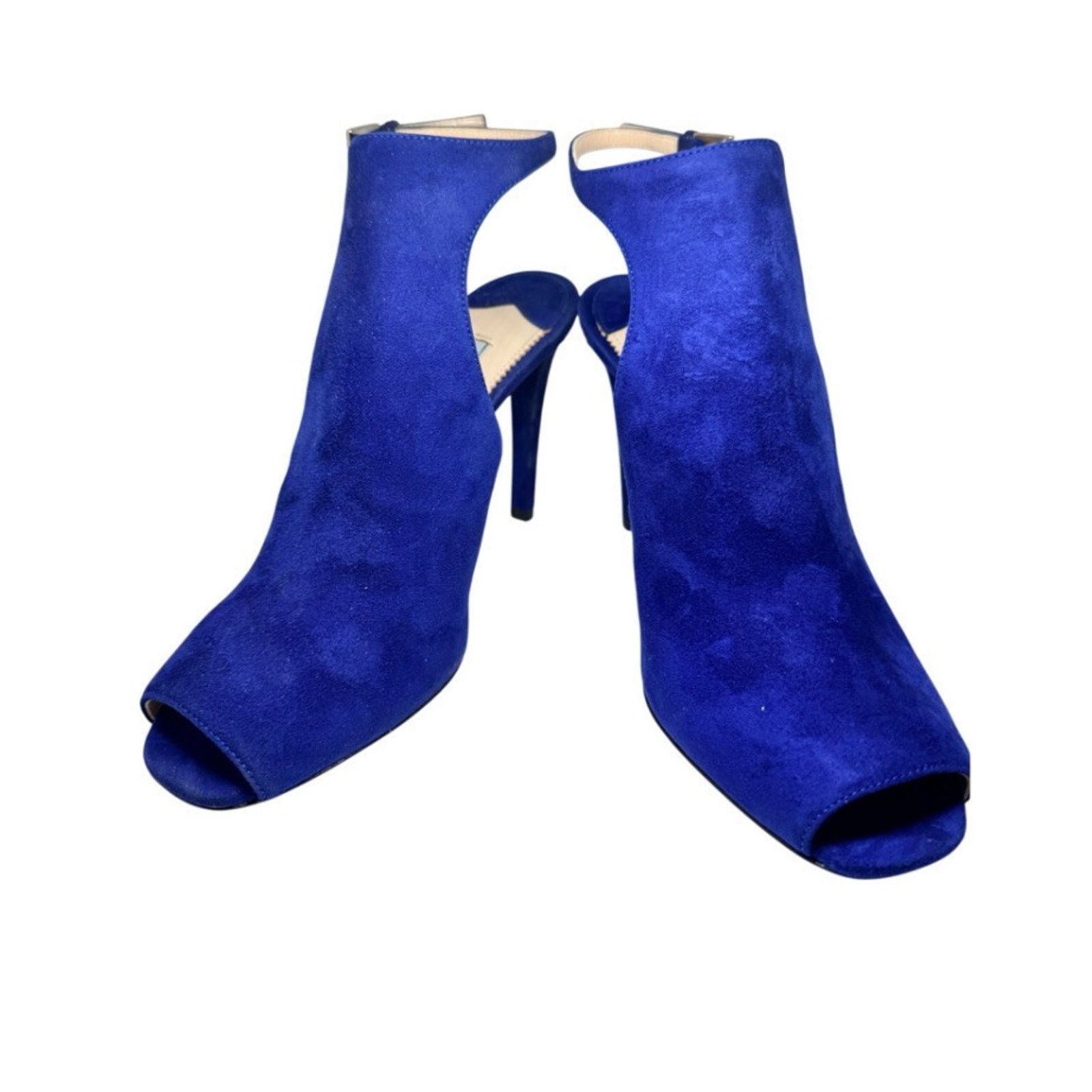 Miu Miu PRADA NAVY BLUE SUEDE MULE ANKLE HIGH HEEL SHOES 37 7 Size US 7 / IT 37 - 2 Thumbnail