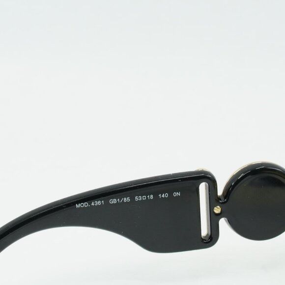 Versace Versace VE4361 GB1/85 Sunglasses Solid Black Oval Frame Size ONE SIZE - 7 Thumbnail
