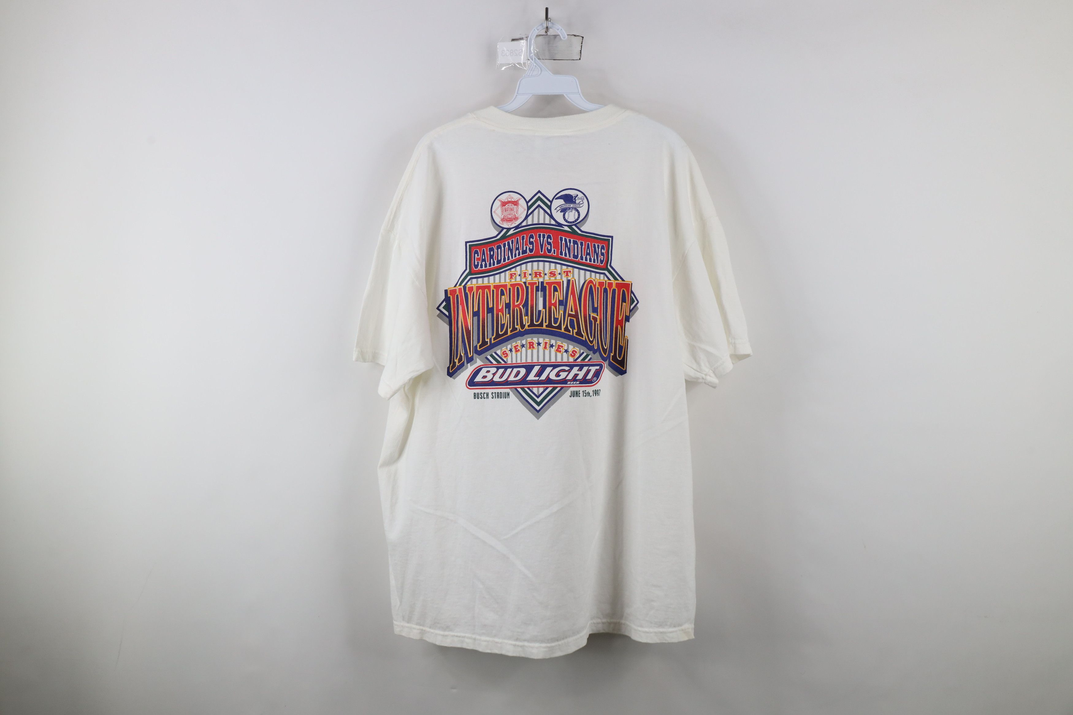 Vintage Vintage 90s Interleague Louis Cardinals vs Indians T-Shirt Size US XL / EU 56 / 4 - 14 Thumbnail
