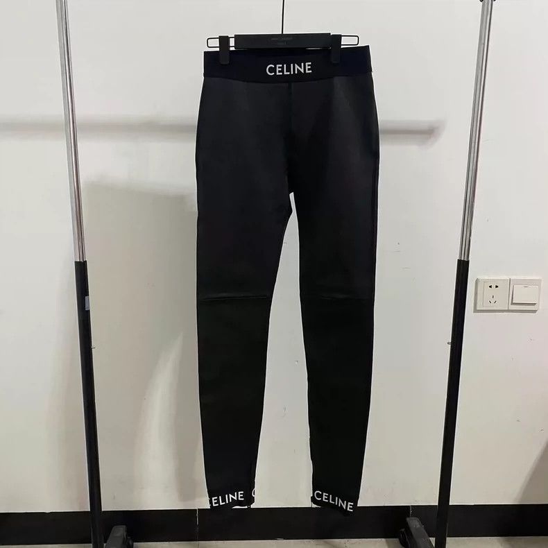 Celine Celine size US 46 21FW Show Sheepskin Slogan Leather Pants Size US 30 / EU 46 - 1 Thumbnail