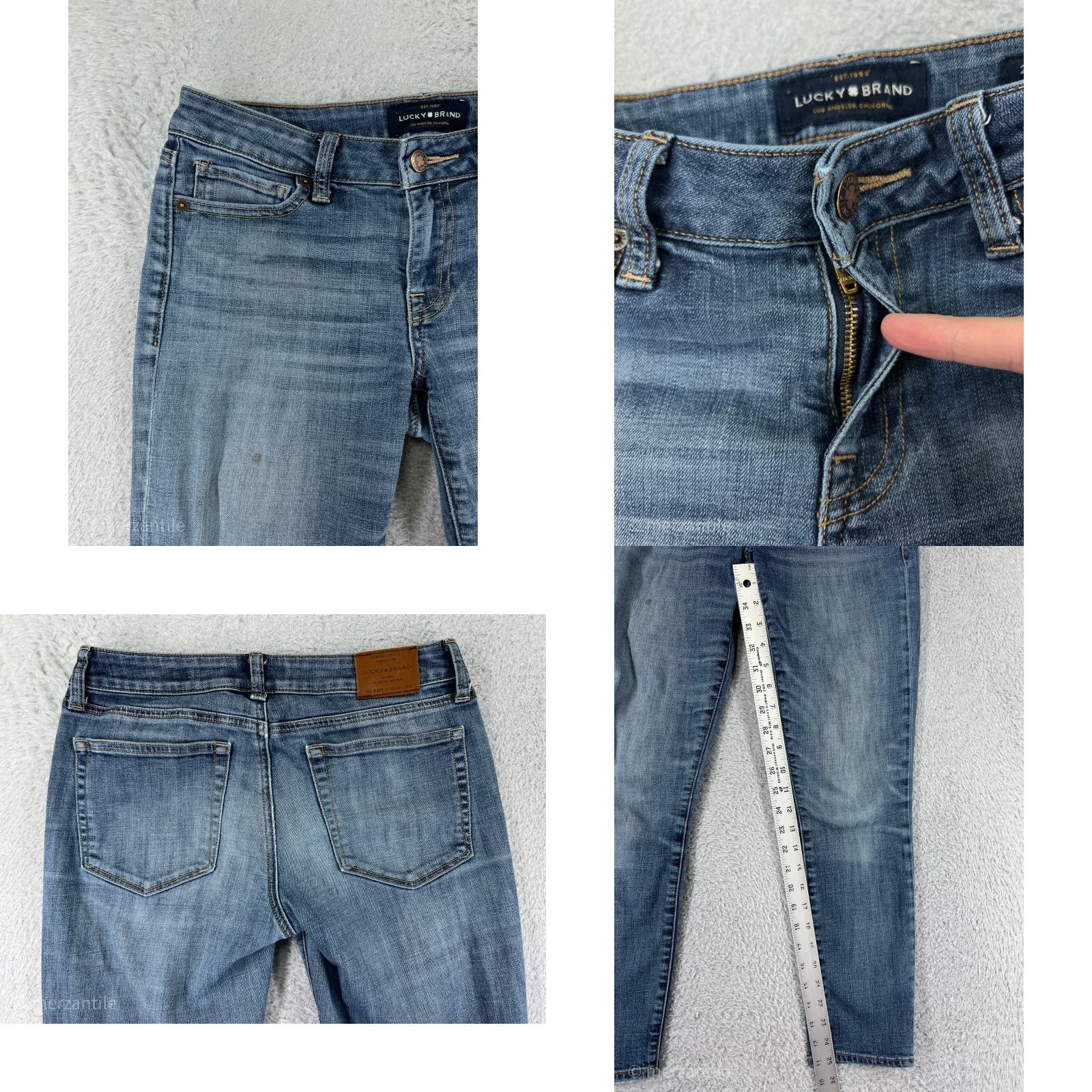 Lucky Brand Lucky Brand Pants Womens 2 Blue Denim Jeans Skinny Tapered Cotton Blend Stretch Denim Jeans Size 26" / US 2 / IT 38 - 8 Thumbnail