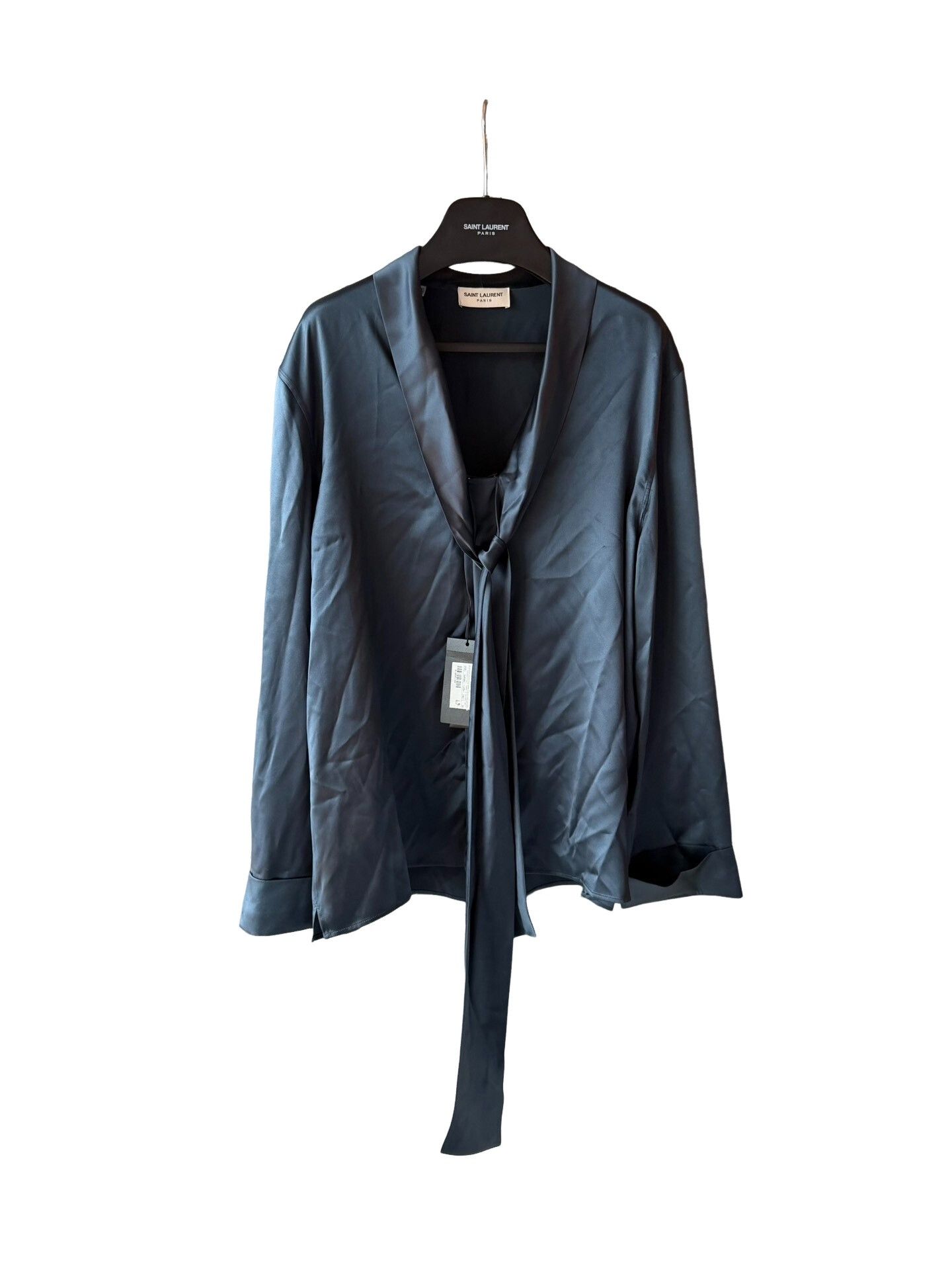 Saint Laurent Paris Saint Laurent Silk Neck Tie Shirt Size L Size US L / EU 52-54 / 3 - 1 Thumbnail