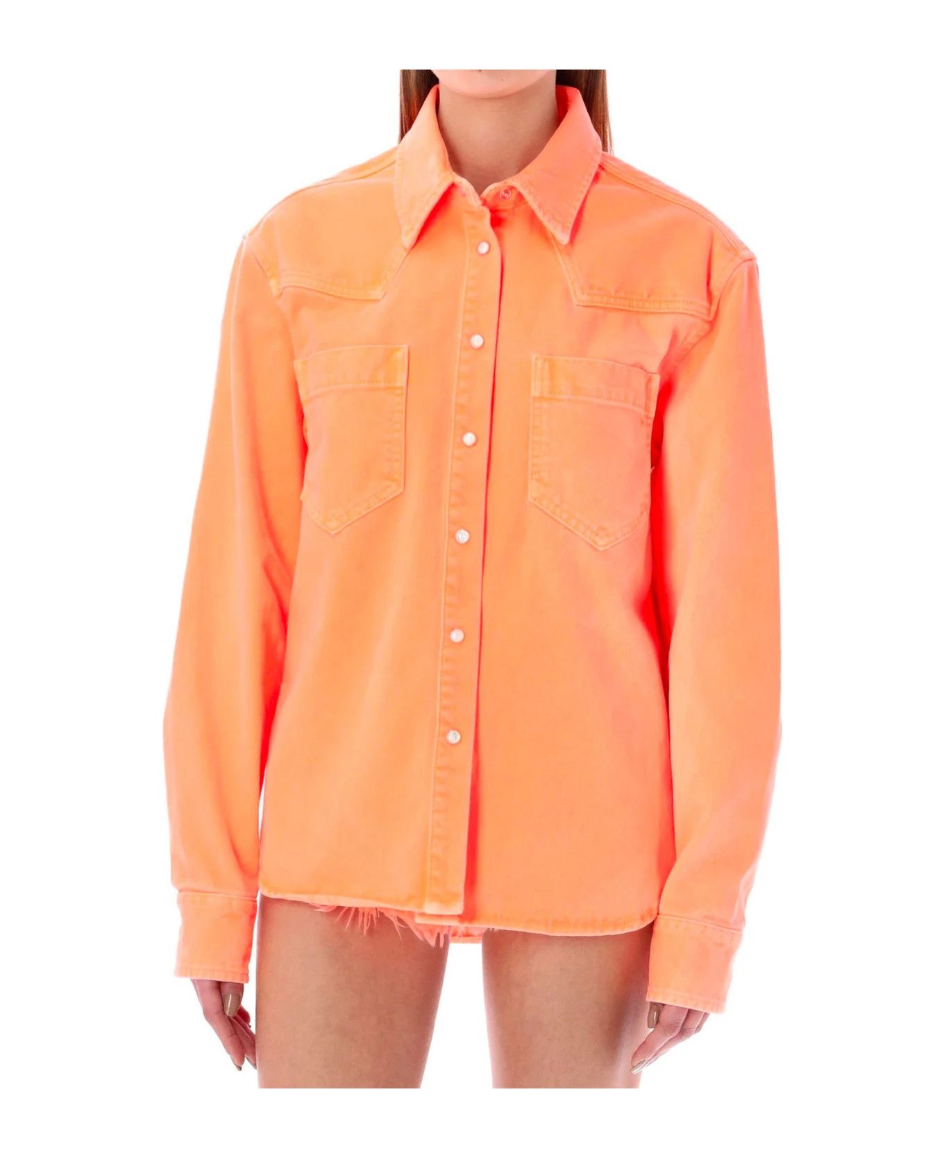 Palm Angels o1y1125 Denim Shirt in Orange Size S / US 4 / IT 40 - 2 Thumbnail