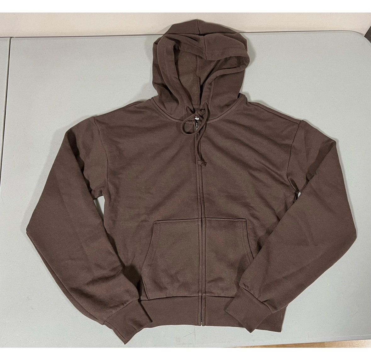 Japanese Brand Brown Solid Zipper Sweater Sweatshirt Hoodie Outerwear XS 🤎 Size XS / US 0-2 / IT 36-38 - 1 Thumbnail