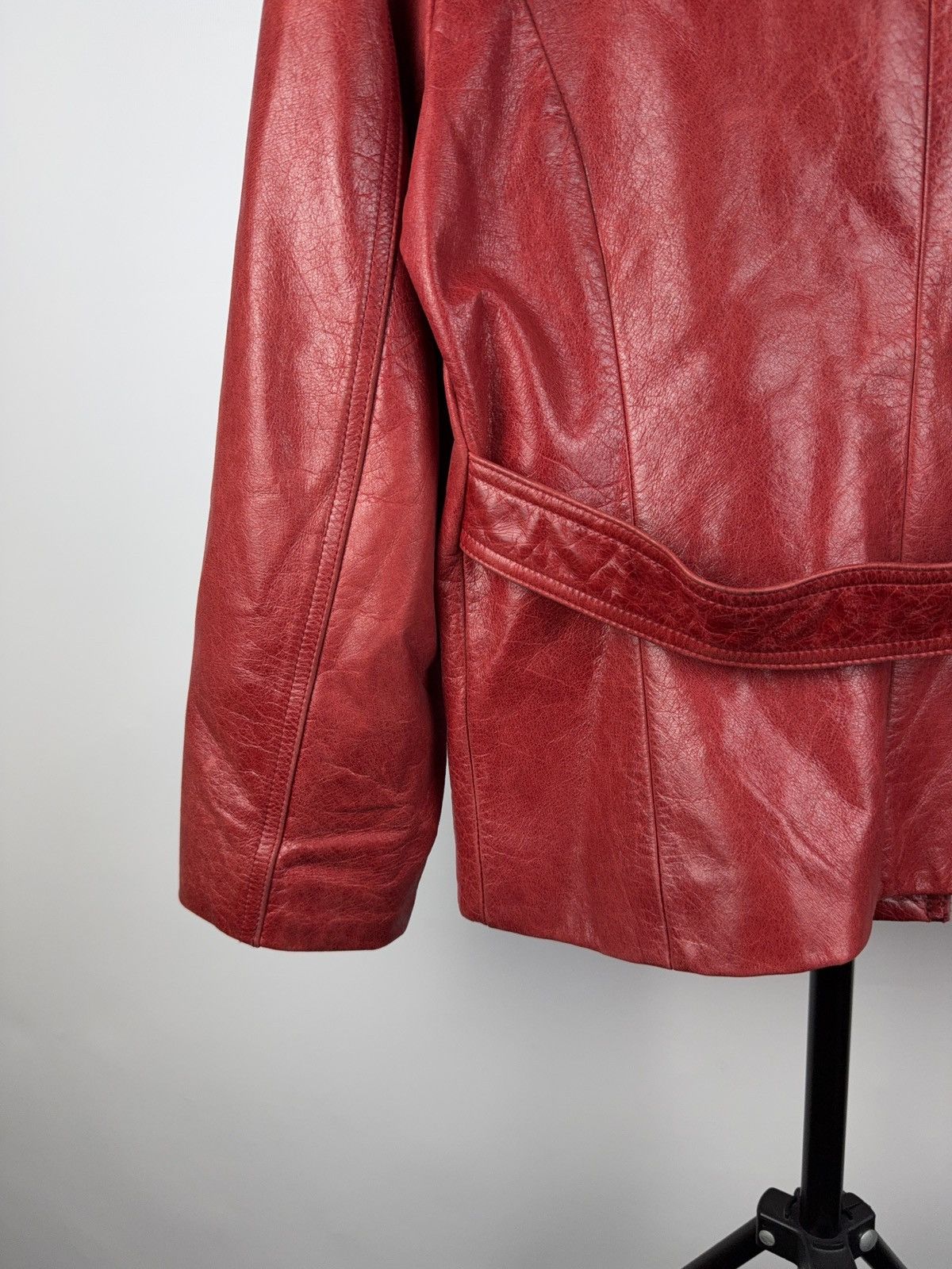 Leather Vintage 90s Avant Garde Leather Biker MOTO Y2K Jacket Size S / US 4 / IT 40 - 9 Thumbnail