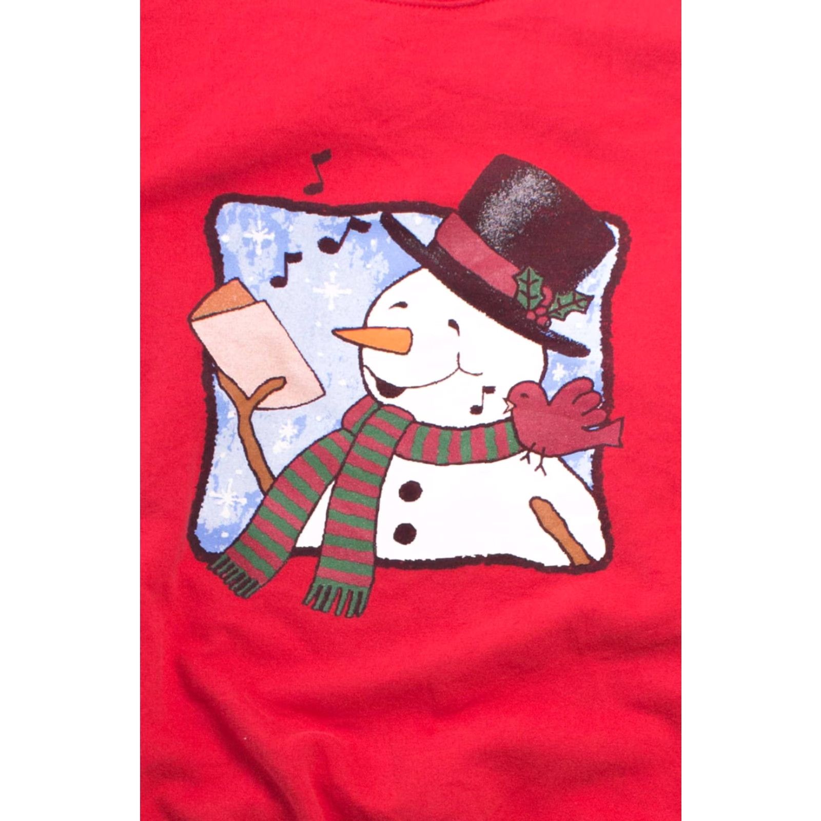 Vintage VINTAGE Red Ugly Christmas Sweatshirt 58148 X-Large Adults Red Cotton / Polyester 1990s Snowmen Mens Womens Size XL / US 12-14 / IT 48-50 - 2 Thumbnail