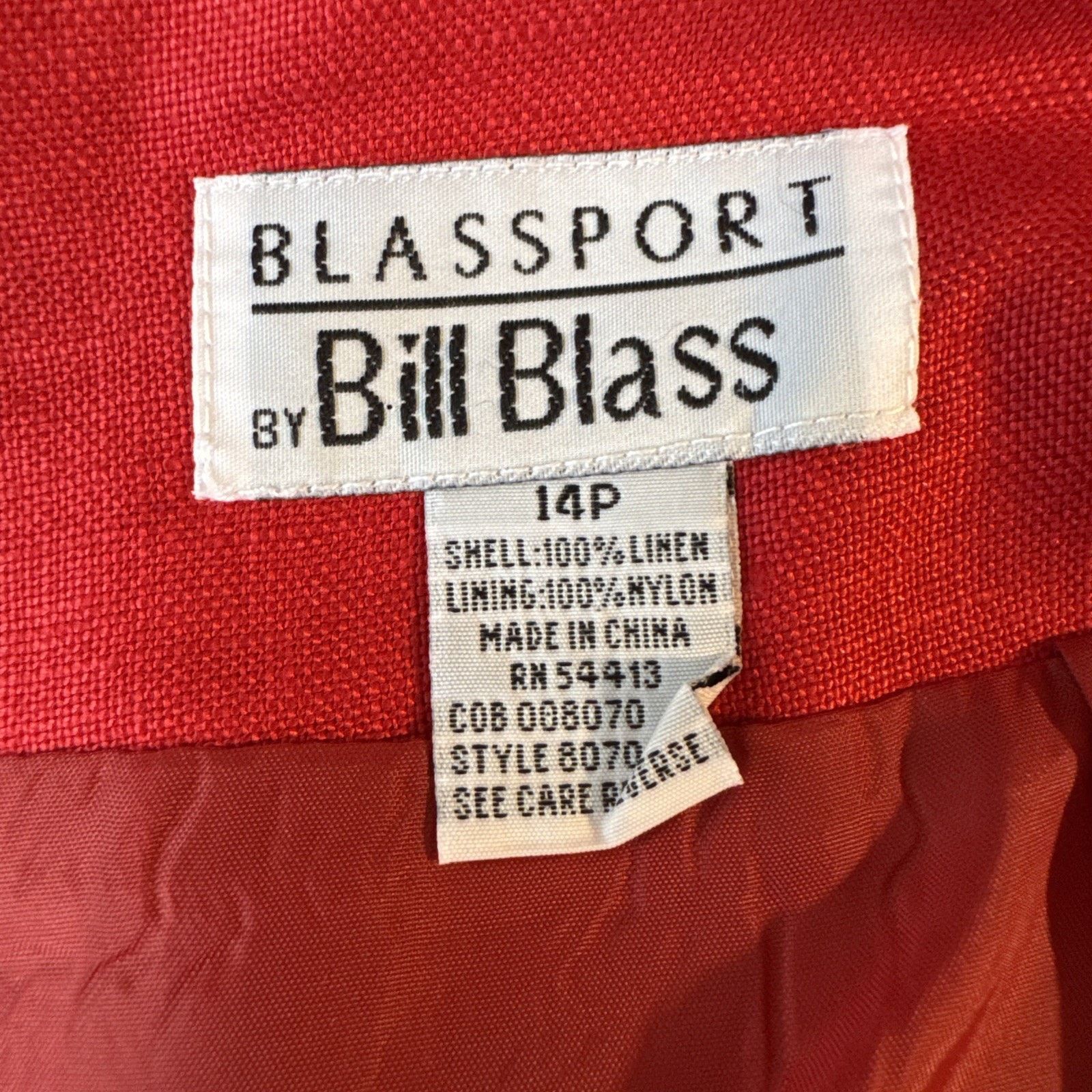 Bill Blass Vintage Bill Blass Red Crimson Skirt 100% Linen Size 14 P Size 36" / US 14 / IT 50 - 6 Thumbnail