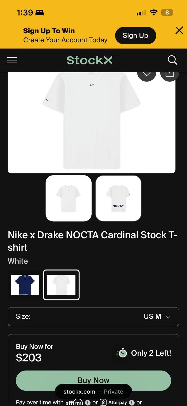 NOCTA Nike x Drake NOCTA Cardinal Stock T-shirt Size US M / EU 48-50 / 2 - 2 Thumbnail