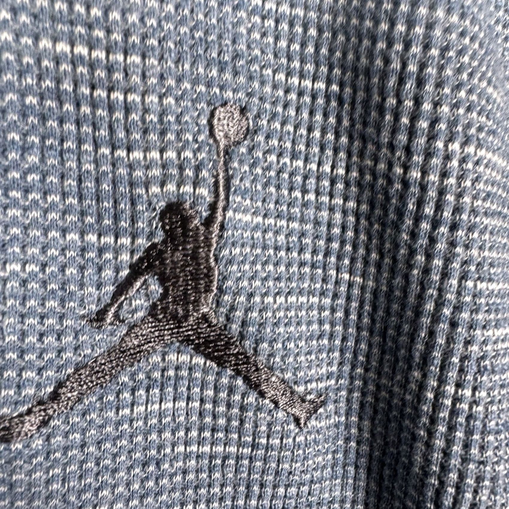 Jordan Brand Jordan Shirt Mens S Waffle Thermal Crewneck Pullover Base Layer Knit Long Sleeve Blue 90s Sports Minimalist Logo Cotton Blend Knit Regular Mens Shirt Size US S / EU 44-46 / 1 - 5 Thumbnail