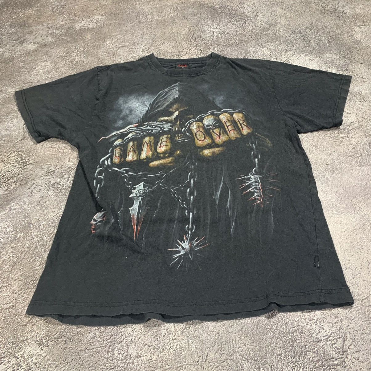 Vintage Vintage 90s Horror Skeleton Graphic Tee Grunge Dark Y2K XL Size US XL / EU 56 / 4 - 3 Thumbnail