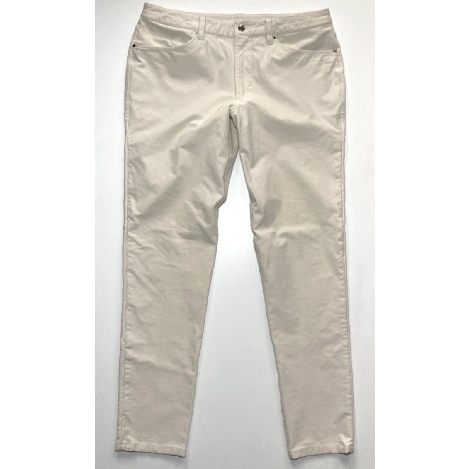 Lululemon Lululemon Men’s ABC Slim-Fit Utilitech Pants White Opal 34x32.5 Slim Chino Pant Jeans Trousers Flat Front Belt Loops 34 Mens Size US 34 / EU 50 - 4 Thumbnail
