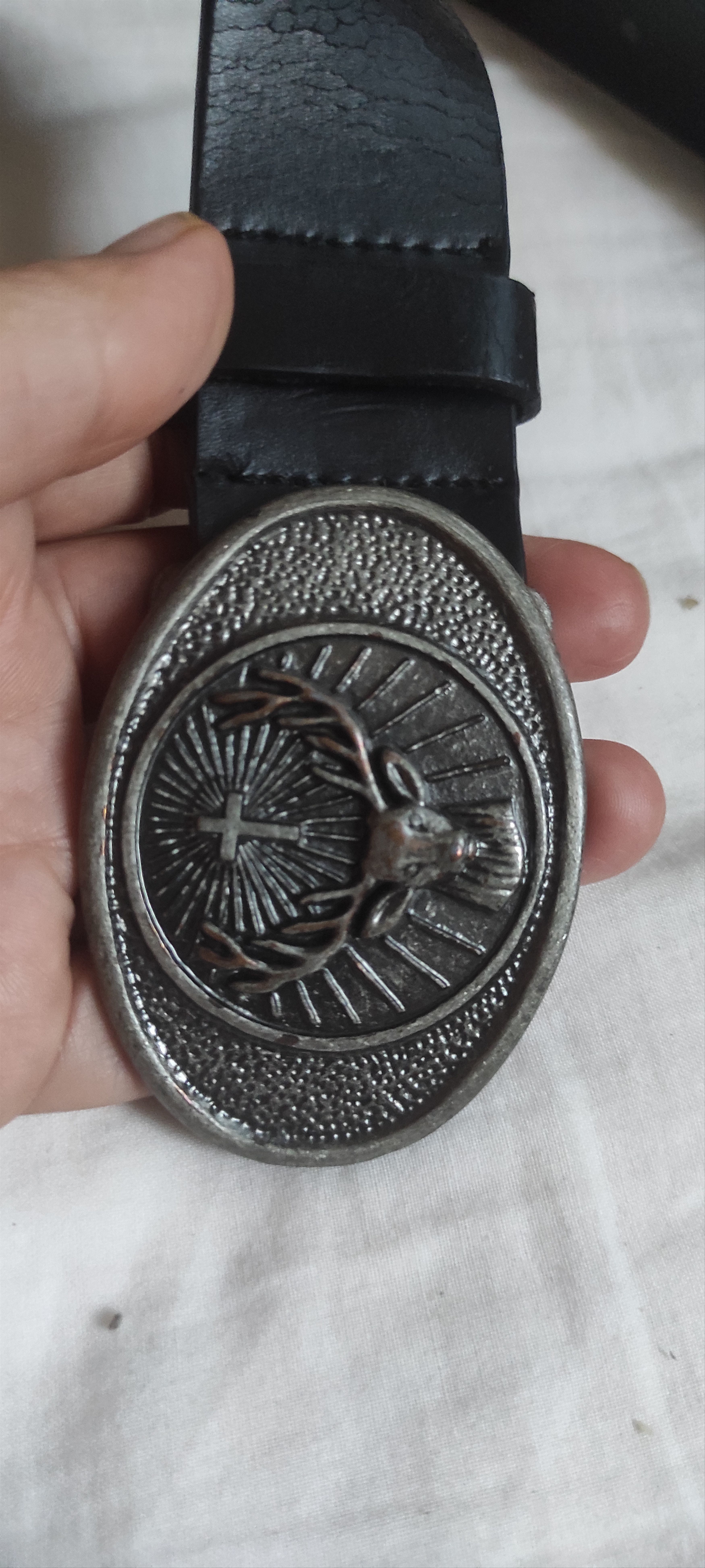 Jagermeister Classic Jagermeister Logo Belt in Black Leather - 95cm Size ONE SIZE - 6 Thumbnail
