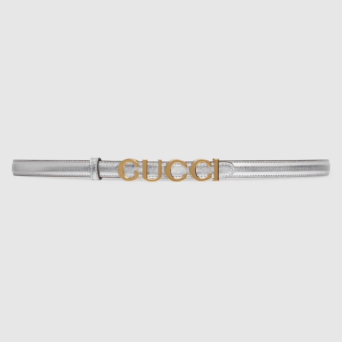 Gucci Logo Buckle Thin Belt SIZE 70
