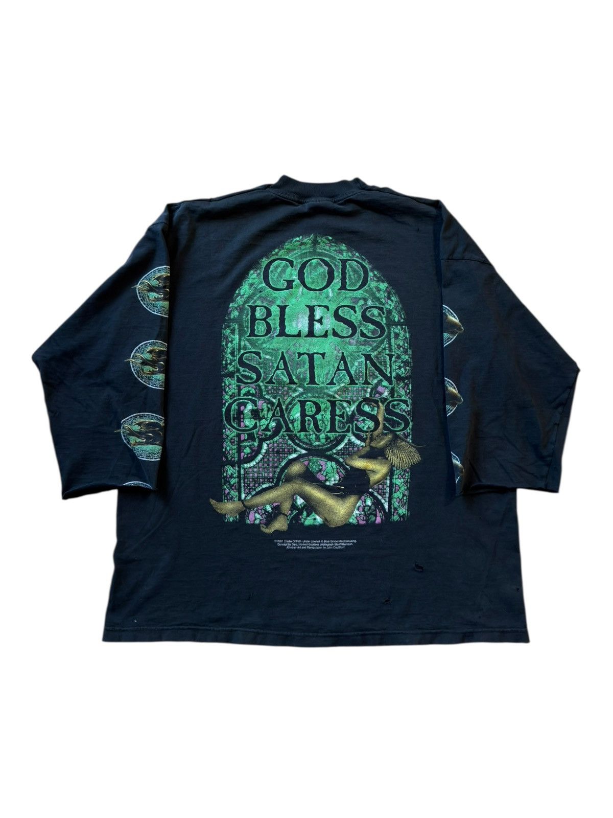 Band Tees *RARE* CRADLE OF FILTH METAL 2001 BLUE GRAPE GOD BLESS SATAN Size US XL / EU 56 / 4 - 7 Thumbnail