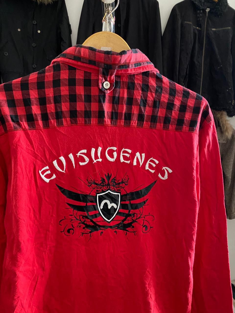 Japanese Brand Vintage Evisu Genes Big Logo Embroidered Mock Layered Shirt Size US L / EU 52-54 / 3 - 15 Thumbnail