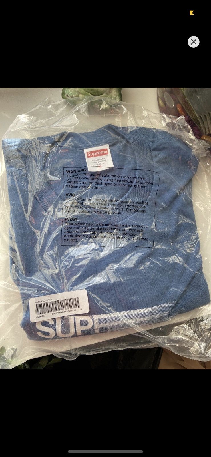 image of Supreme- Motion Logo T-Shirt in Blue, Men's (Size XL)