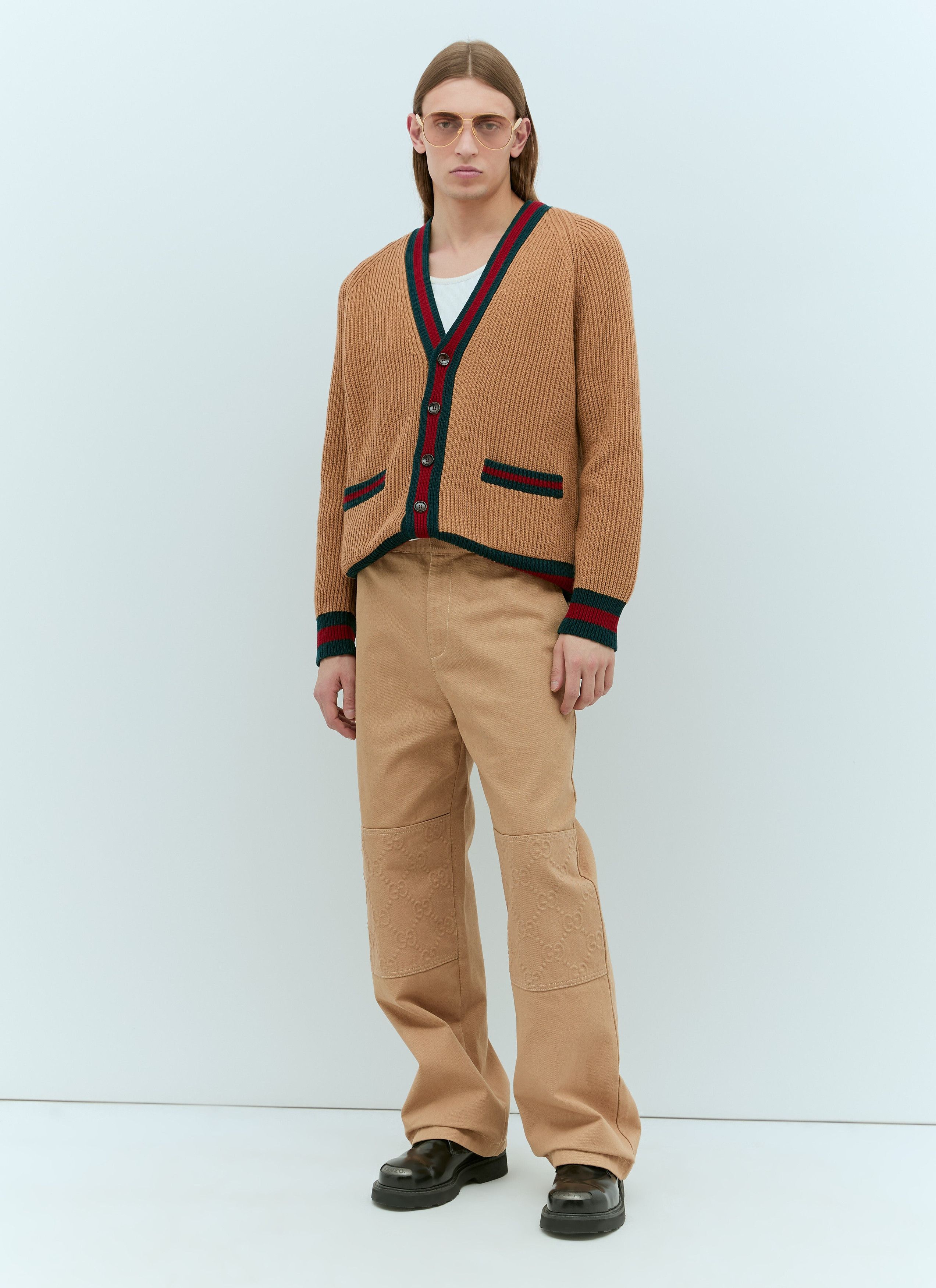o1s1wg110925 Knit Wool Cardigan With Web in Multicolor