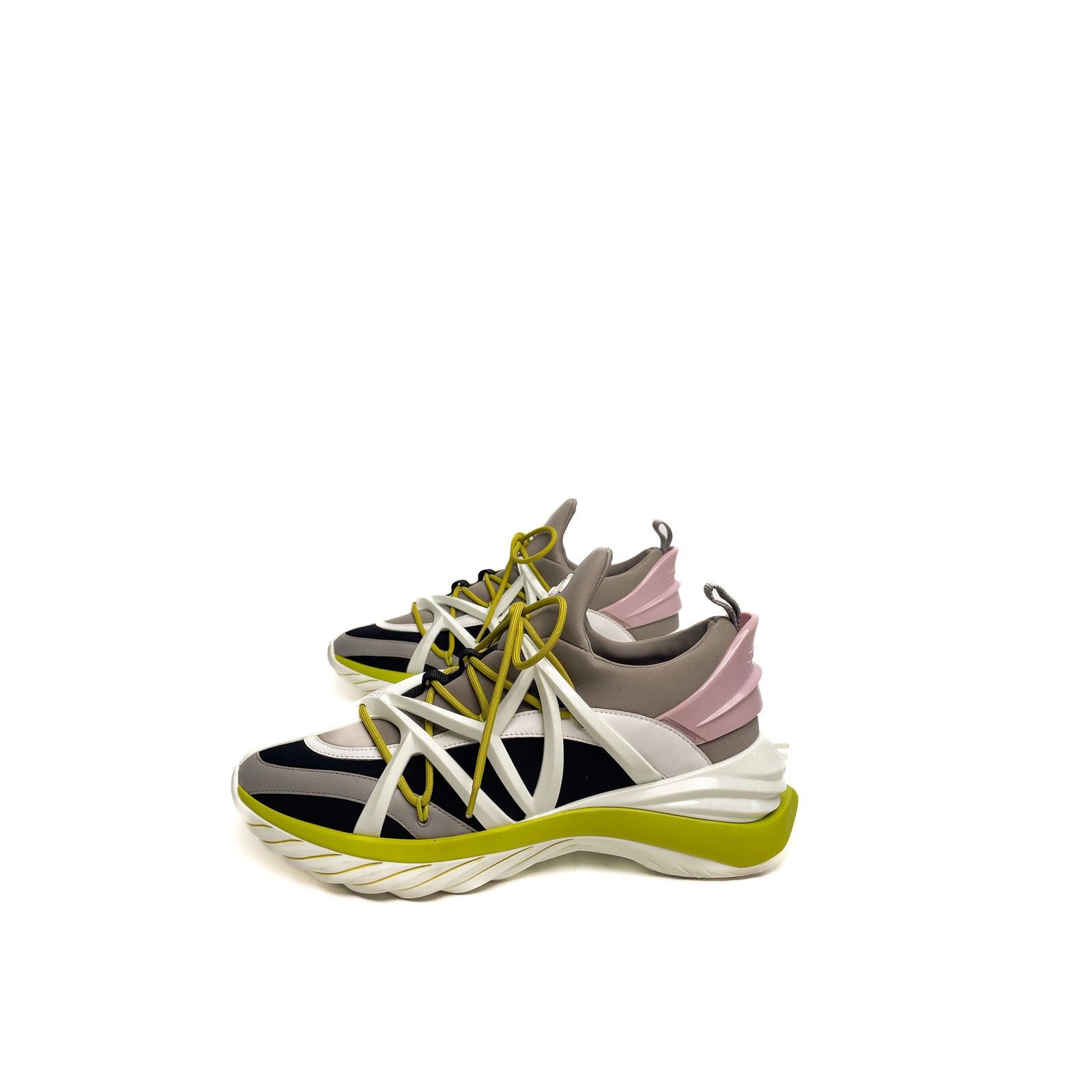 Jimmy Choo Black/White/Green Cosmos Sneakers Size US 12 / IT 42 - 5 Thumbnail