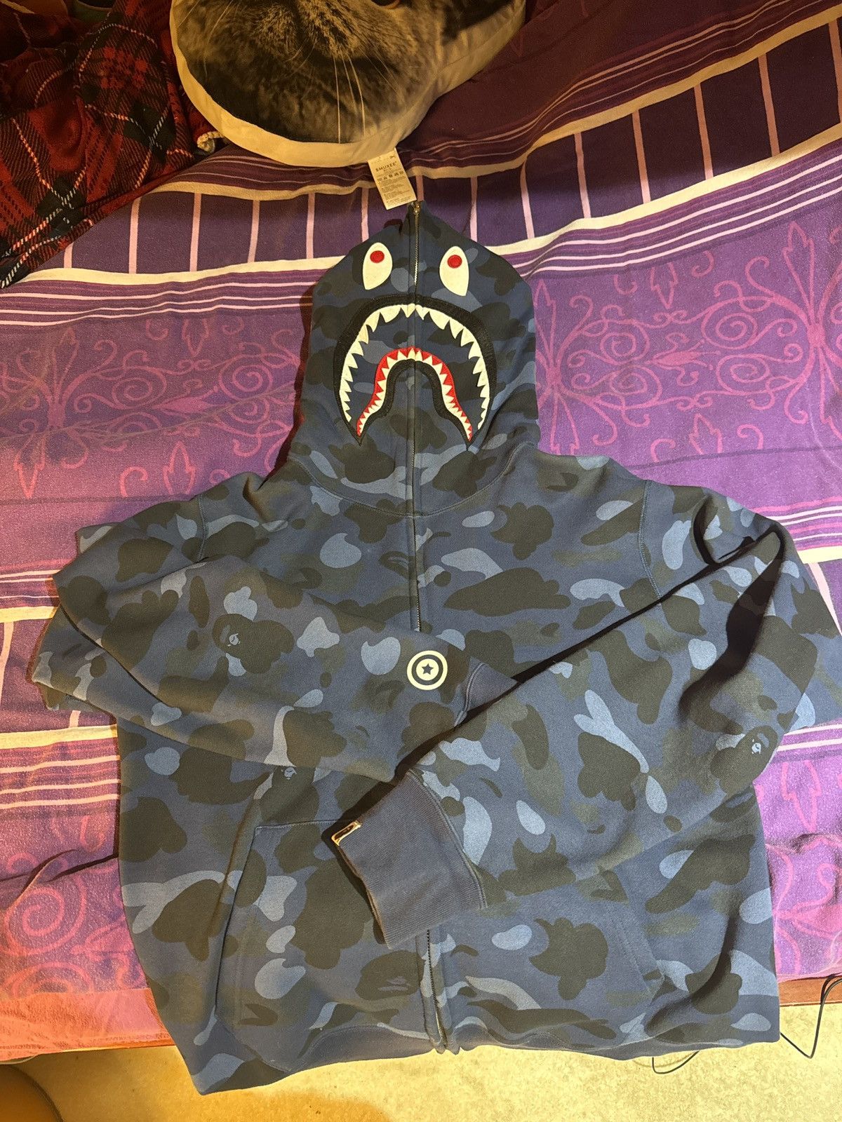 Bape Color Camo Shark Full Zip Hoodie Size US XL / EU 56 / 4 - 1 Thumbnail