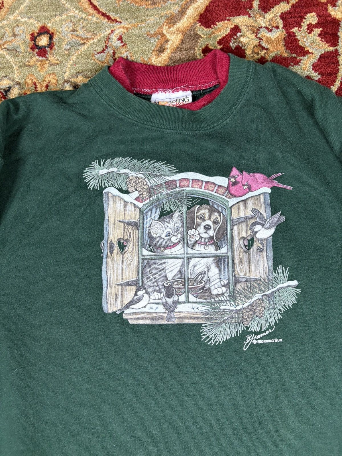 Vintage Vintage 90s Dog Crewneck sweatshirt Size L / US 10 / IT 46 - 2 Thumbnail