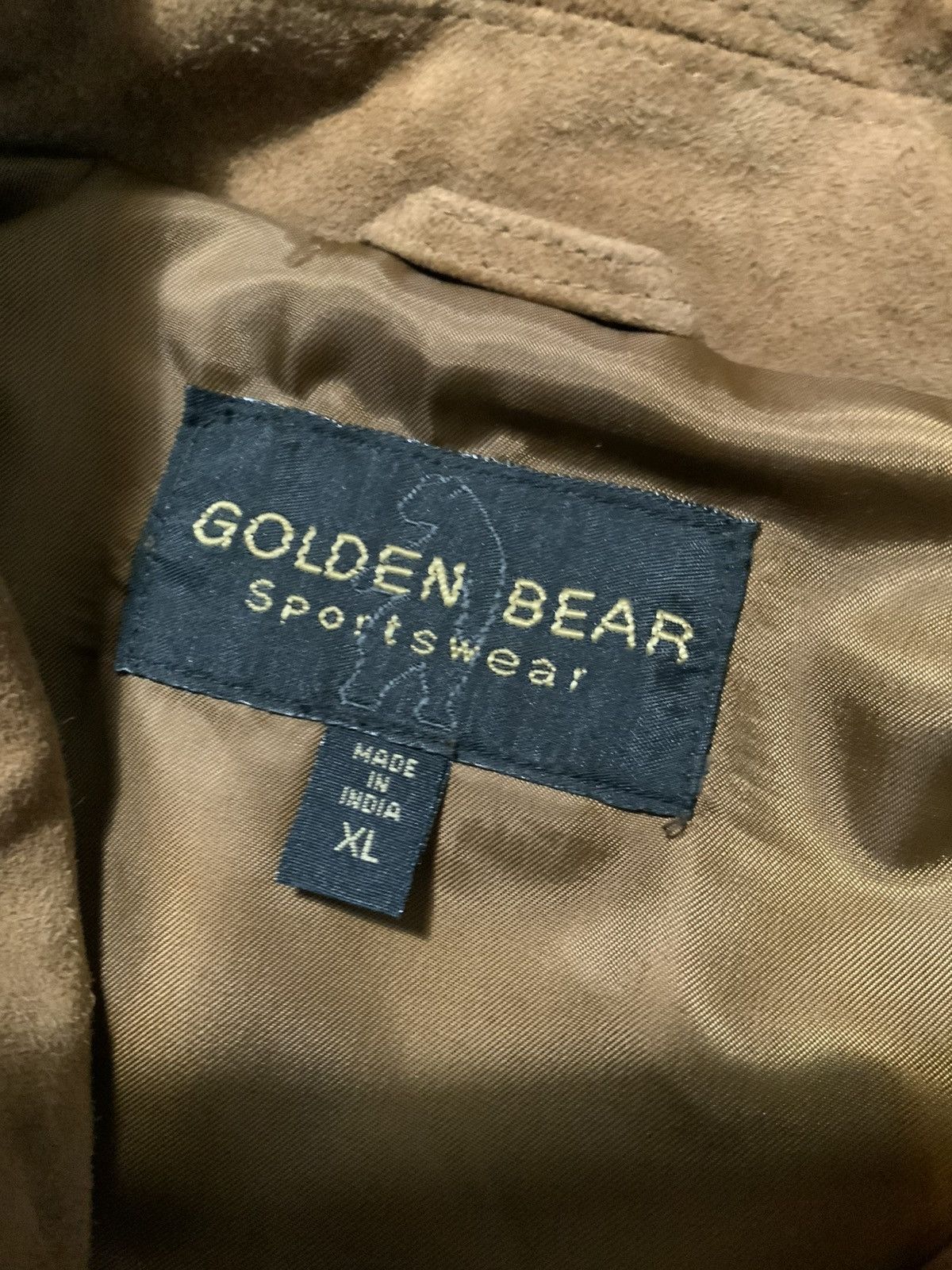 Golden Bear × Vintage Vintage Golden Bear Suede Leather Cognac Zip Bomber Jacket Size US XL / EU 56 / 4 - 4 Thumbnail