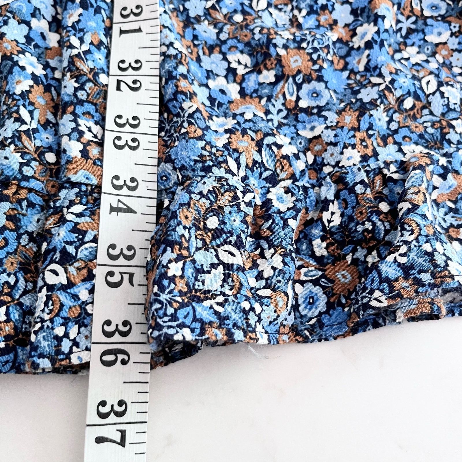 Boden Boden Ditsy Floral Smocked Yoke Blue Mini Dress size 4L Size S / US 4 / IT 40 - 13 Thumbnail