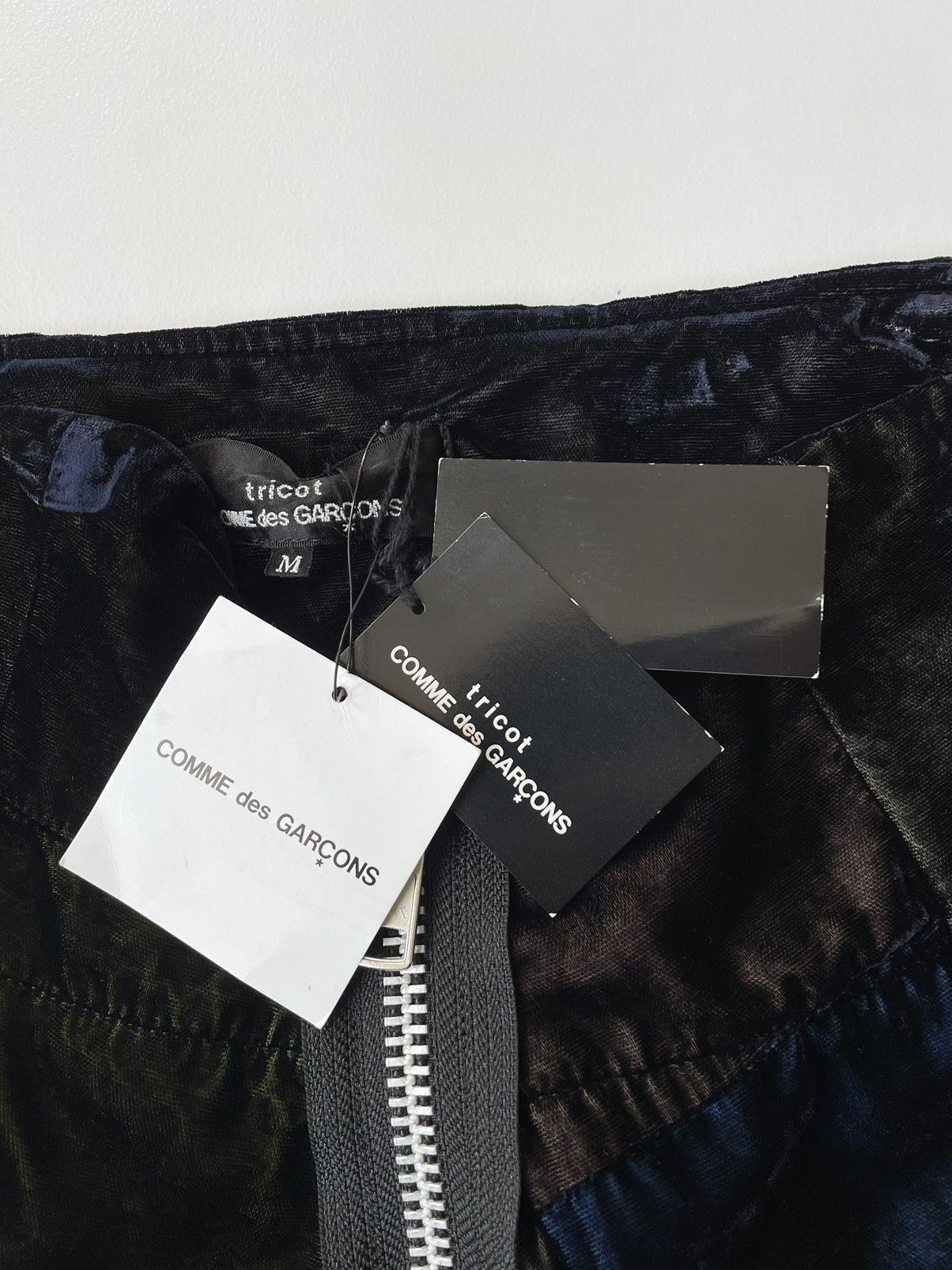 Comme des Garcons S/S 04 Patchwork Velvet Biker Skirt Size 26" / US 2 / IT 38 - 4 Thumbnail