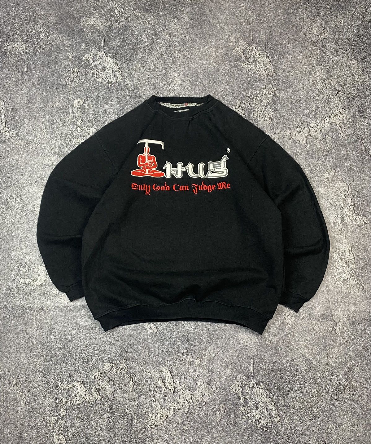 Band Tees × Rap Tees × Vintage Vintage 90s THUG 2Pac Only God Can Judge Me Boxy Sweatshirt Size US XL / EU 56 / 4 - 1 Thumbnail