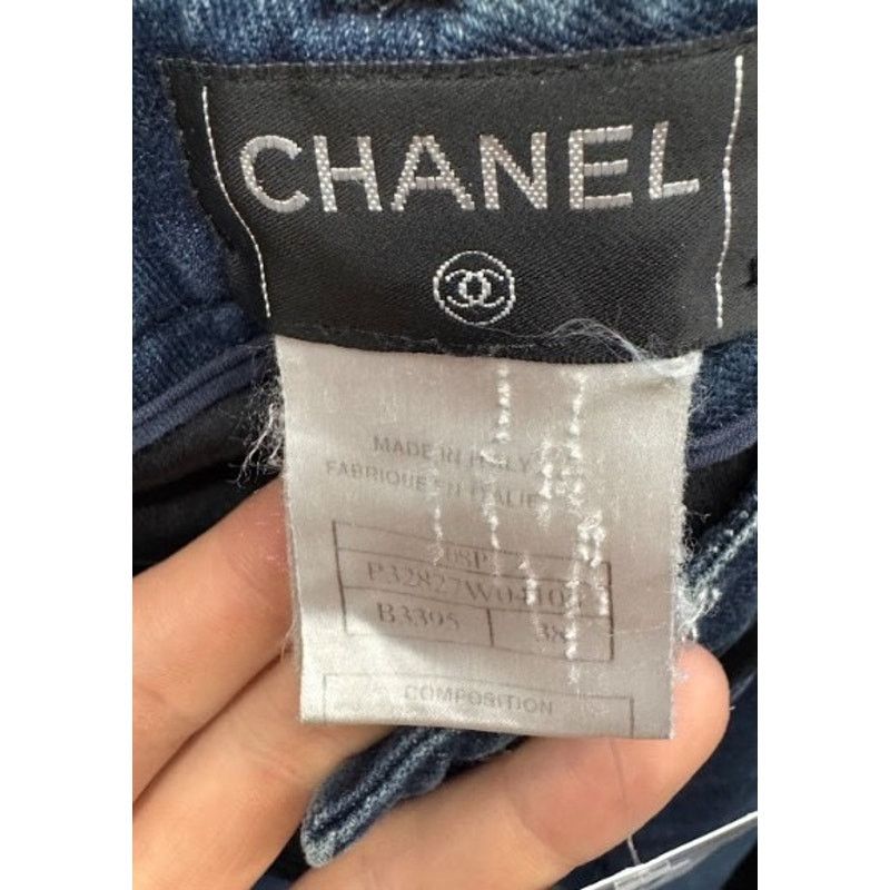 Chanel Chanel Dark Blue Accent Panels Skinny Jeans Sz.38 Size 27" / US 4 / IT 40 - 5 Thumbnail