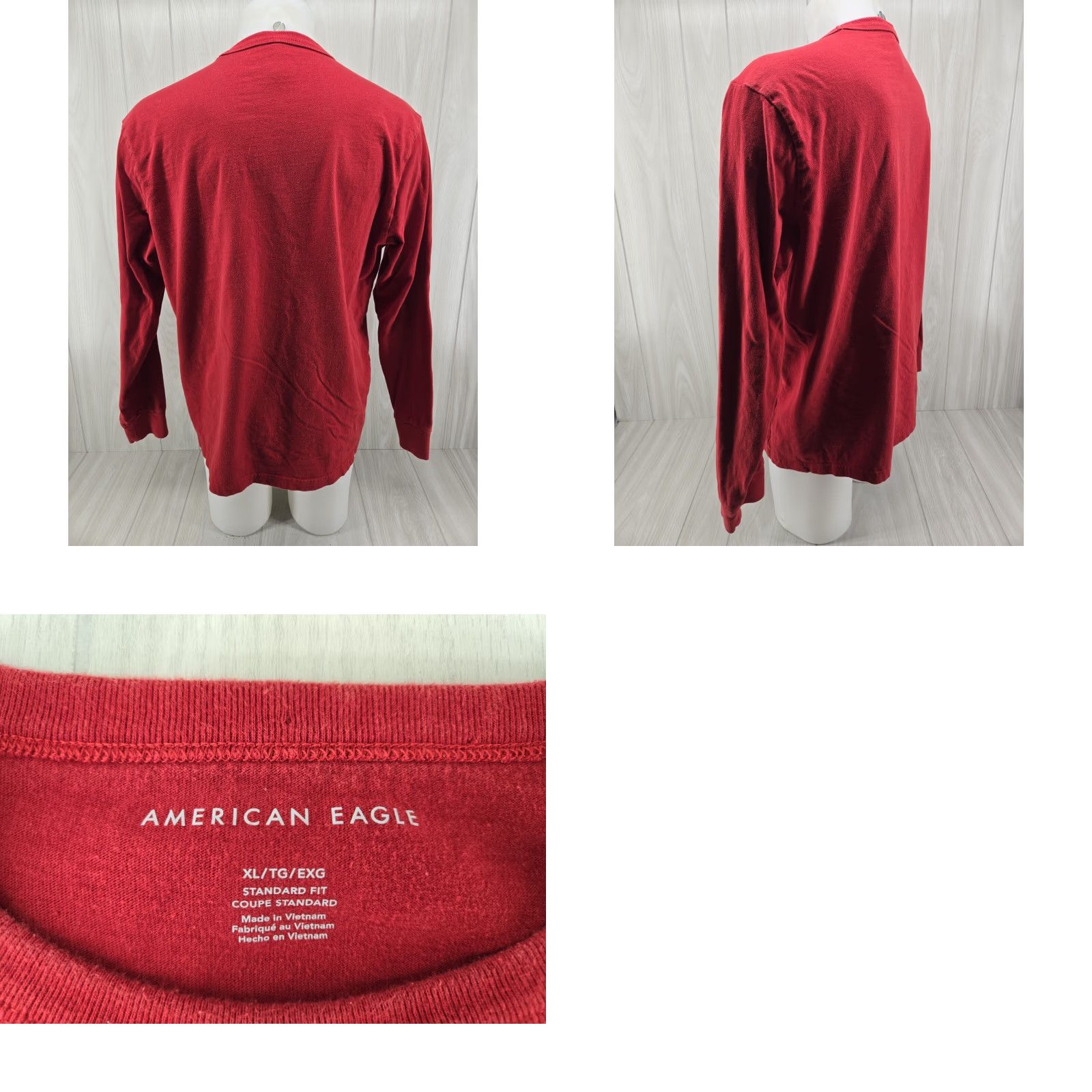 American Eagle Outfitters American Eagle Mens T Shirt XL Red Mountain Graphic Long Sleeve Crew Neck Shirt Size US XL / EU 56 / 4 - 8 Thumbnail
