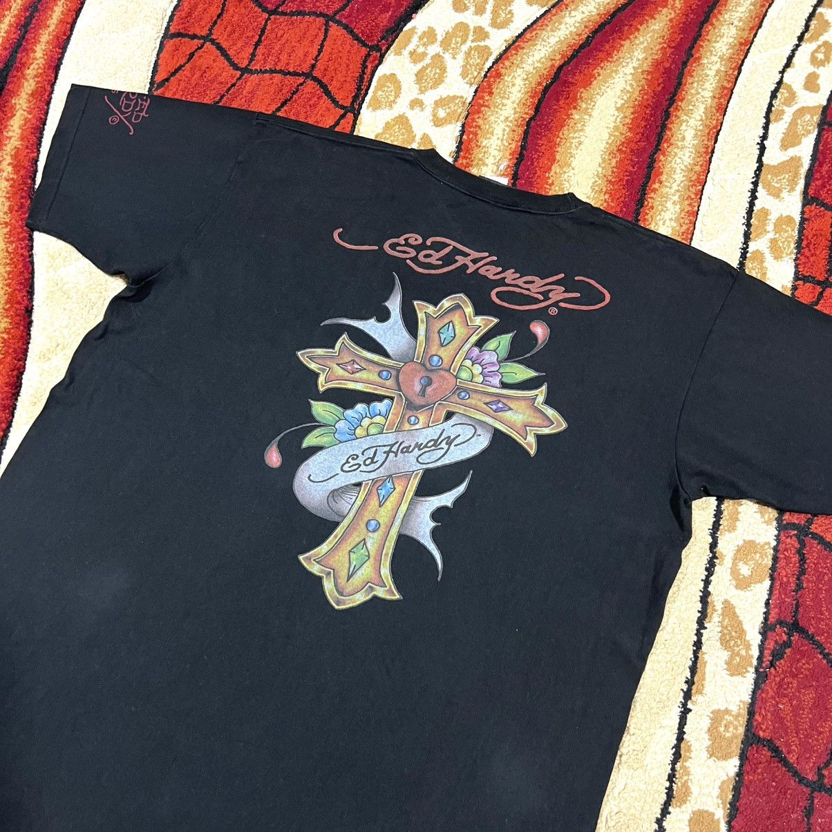 Ed Hardy Vintage Ed Hardy Big Logo Rare T Shirt Size US XL / EU 56 / 4 - 3 Thumbnail