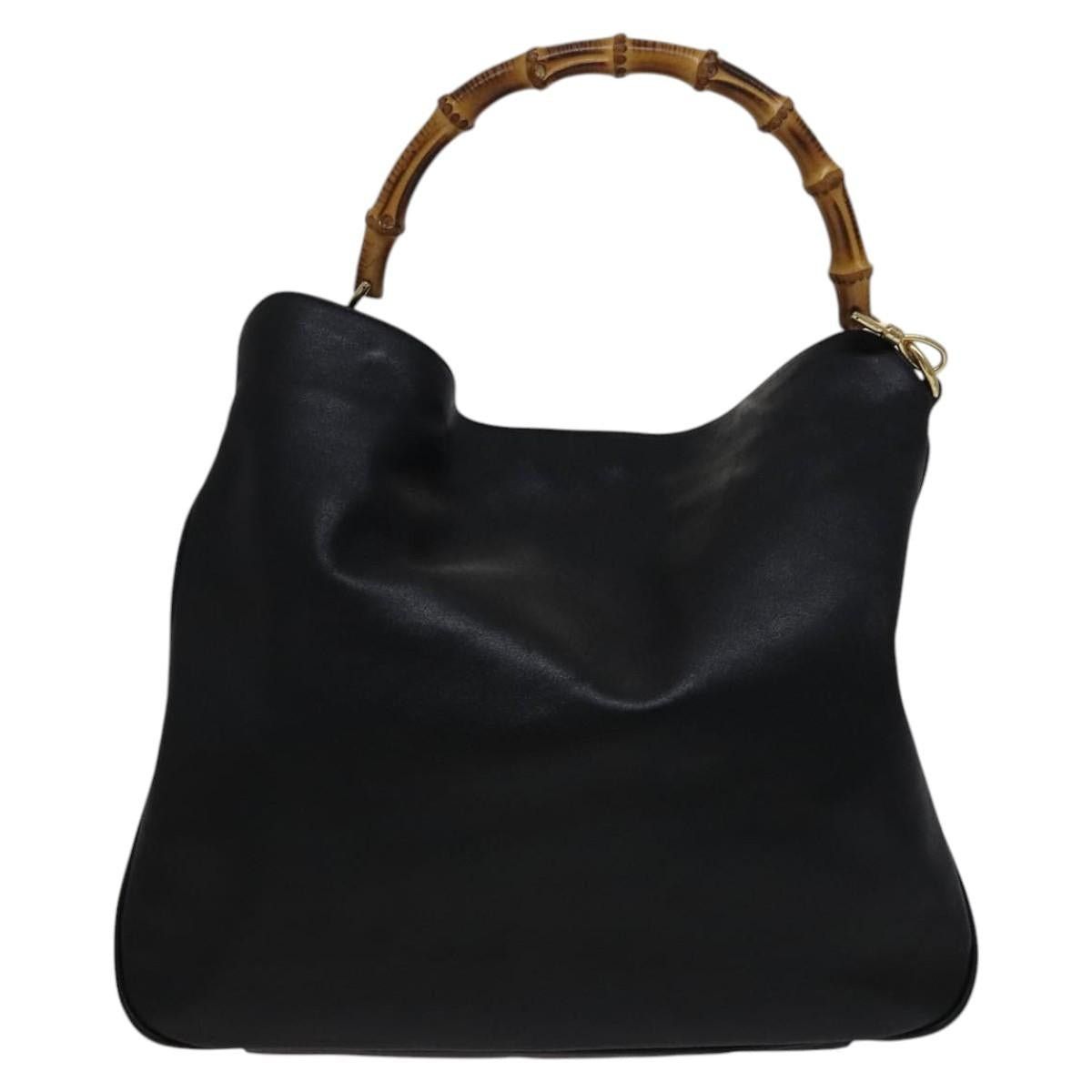 Gucci GUCCI Bamboo Hand Bag Leather Black Size ONE SIZE - 3 Thumbnail