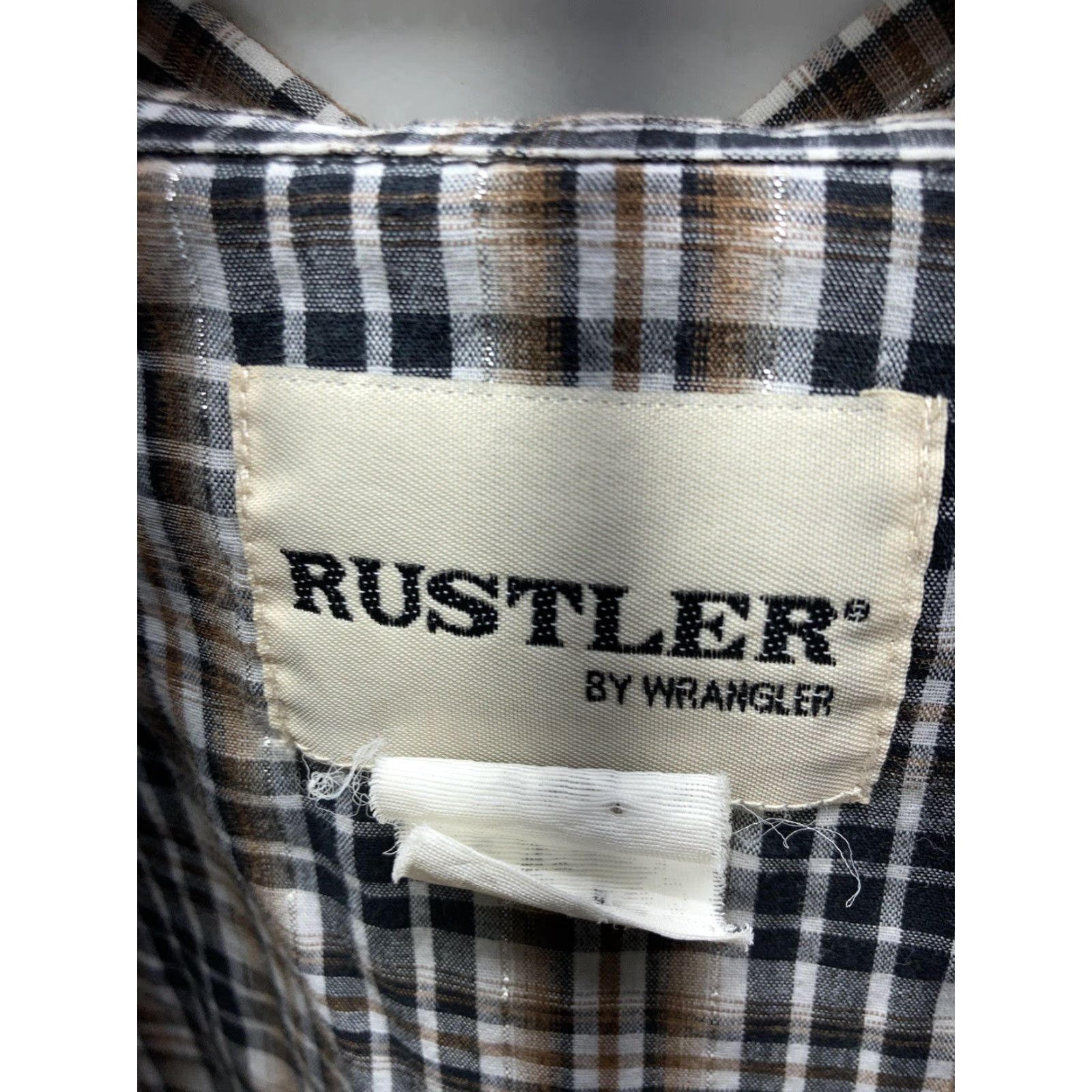 Wrangler Wrangler Shirt Men 3XL Pearl Snap Plaid Short Sleeve Brown Gold Threads Size US XXL / EU 58 / 5 - 5 Thumbnail