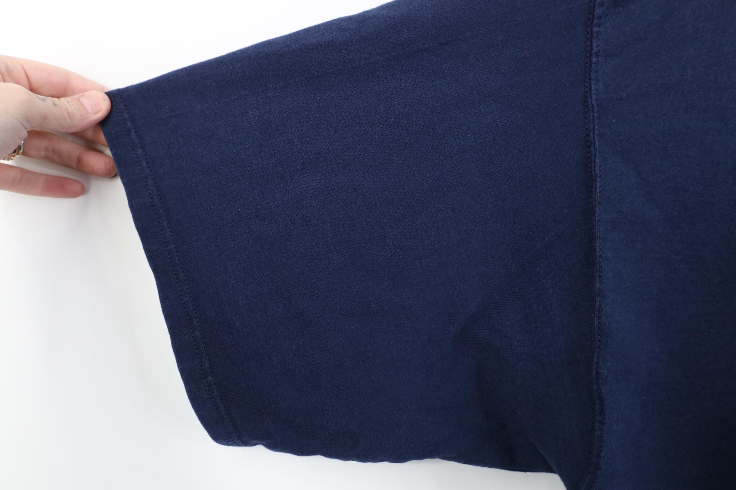 Vintage Vintage 90s Streetwear Heavyweight Cotton T-Shirt Blue USA Size US XXL / EU 58 / 5 - 5 Thumbnail