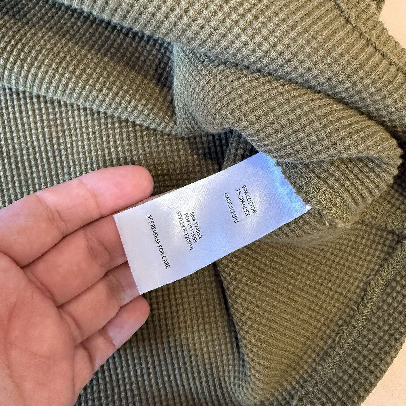 Flint And Tinder Flint and Tinder Thermal Shirt S Green Cotton Long Sleeve Size US S / EU 44-46 / 1 - 7 Thumbnail