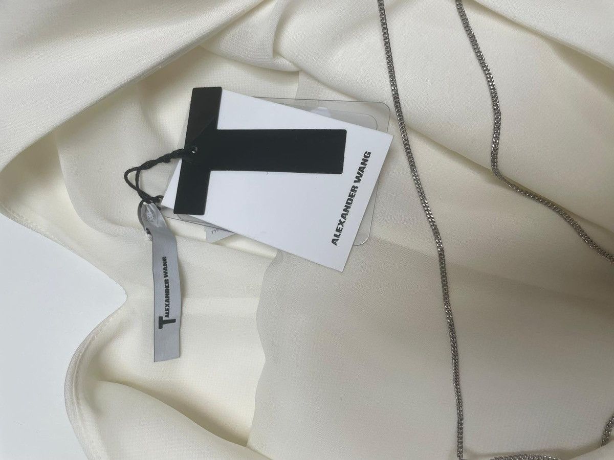 T by Alexander Wang V-Neck Chain Detail White Dress Size XS / US 0-2 / IT 36-38 - 3 Thumbnail